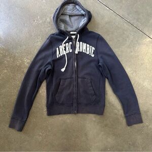Abercrombie & Fitch Navy Zip Up Sweater
